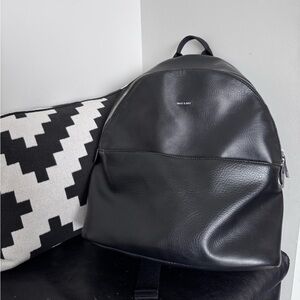 Matt & Nat Large Black Vegan Leather Minimalist Backpack Used Once